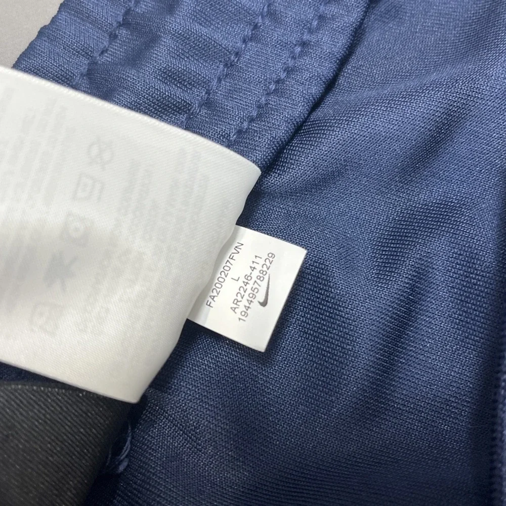 ⁠Nike Sportswear Men's Large Blue Straight Leg Ankle Zip Casual Outdoor Pants⁠
